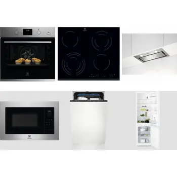 Set domácích spotřebičů ELECTROLUX KODGH70TX + ELECTROLUX EHF6343FOK + ELECTROLUX LFG716X + ELECTROLUX EMS4253TEX + ELECTROLUX EEM23100L + ELECTROLUX LNT3LF18S