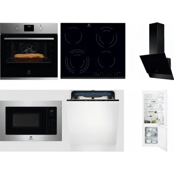 Set domácích spotřebičů ELECTROLUX KOFGH70TX + ELECTROLUX EHF6343FOK + ELECTROLUX LFV616K + ELECTROLUX EMS4253TEX + ELECTROLUX EES48200L + ELECTROLUX ENT6TF18S
