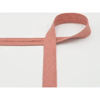 Šikmý proužek mušelínový, zažehlený, světlá terakota, 20mm