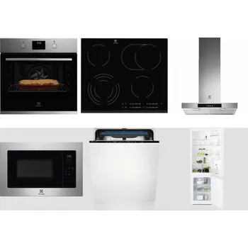 Set domácích spotřebičů ELECTROLUX KOFGH70TX + ELECTROLUX EHF6547FXK + ELECTROLUX LFT426X + ELECTROLUX EMS4253TEX + ELECTROLUX EES48200L + ELECTROLUX LNT3LF18S