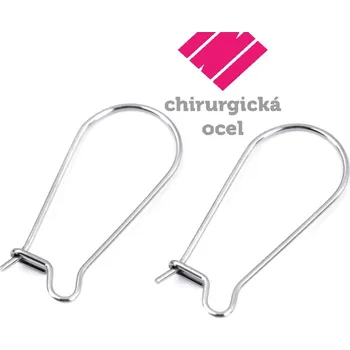 Materiál na výrobu šperku Náušnicové zapínání - Afroháček uzavřený z chirurgické oceli 25 mm (1pár)