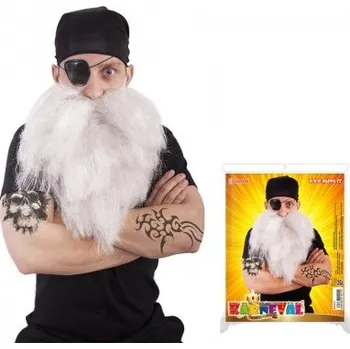 Karnevalový doplněk Vousy pirátské se šátkem a klapkou (3ks)