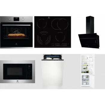 Set domácích spotřebičů ELECTROLUX KOFGH70TX + ELECTROLUX EHF6547FXK + ELECTROLUX LFV316K + ELECTROLUX EMS4253TEX + ELECTROLUX EEM23100L + ELECTROLUX LNT3LF18S