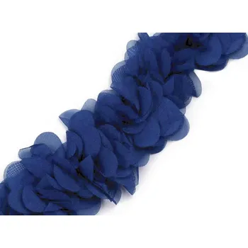 Prýmek na filcové pásce šíře 60 mm - modrá tmavá (metráž)