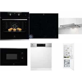 Set domácích spotřebičů ELECTROLUX KODEH70X + ELECTROLUX LIR60433B + ELECTROLUX LFP326S + ELECTROLUX LMS2203EMX + ELECTROLUX EEM48300IX + ELECTROLUX ENT6TF18S