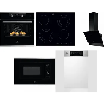 Set domácích spotřebičů ELECTROLUX KODEH70X + ELECTROLUX EHF6343FOK + ELECTROLUX LFV616K + ELECTROLUX LMS2203EMX + ELECTROLUX EEM43300IX