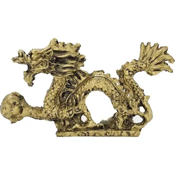 Soška Drak resin 12 cm zlatý