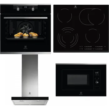 Set domácích spotřebičů ELECTROLUX KODEH70X + ELECTROLUX EHF6547FXK + ELECTROLUX LFT766X + ELECTROLUX LMS2203EMX