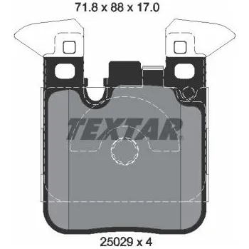 Brzdová destička Sada brzdových destiček, kotoučová brzda TEXTAR 2502902