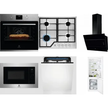 Set domácích spotřebičů ELECTROLUX KOFGH70TX + ELECTROLUX KGS6426SX + ELECTROLUX LFV316K + ELECTROLUX EMS4253TEX + ELECTROLUX EES48200L + ELECTROLUX ENT6TF18S