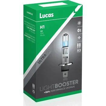Autožárovka Lucas H1 ULTRA150 +150% 55W 12V P14,5s 2ks LLX448CLX2