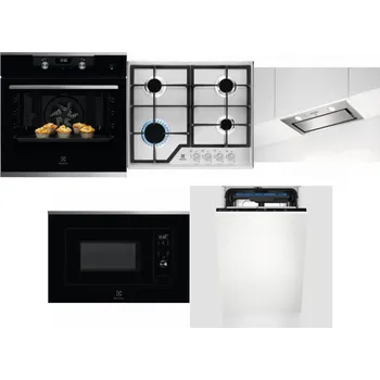 Set domácích spotřebičů ELECTROLUX KODEH70X + ELECTROLUX KGS6426SX + ELECTROLUX LFG716X + ELECTROLUX LMS2203EMX + ELECTROLUX EEM23100L