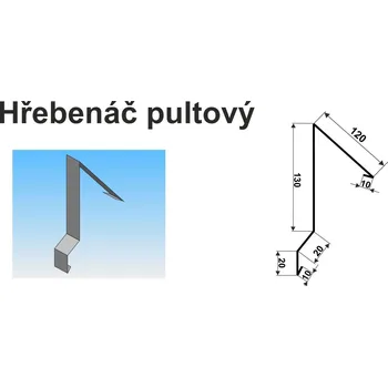 plechová krytina Blachdom Hliníkový hřebenáč Omak pultový mat Barva krytiny: Šedý mat