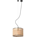 FARO MAMBO závěsné svítidlo, černá/ratan, pr.320