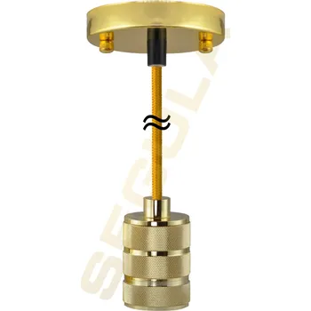 Segula 50565 závěsné svítidlo VEGAS zlatá E27 2m textilní kabel zlatá