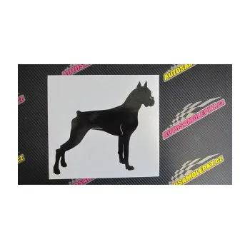 Polep vozidla SAMOLEPKA Pes 087 pravá Boxer (17 - šedá) NA AUTO, NÁLEPKA, FÓLIE, POLEP, TUNING, VLASTNÍ TEXT, TISK, AUTOSAMOLEPKY.cz, POLEPY, OBRÁZEK, LOGO, SAMOLEPKY