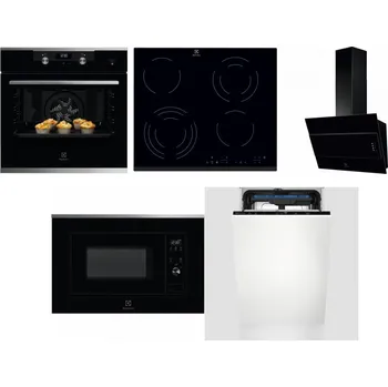 Set domácích spotřebičů ELECTROLUX KODEH70X + ELECTROLUX EHF6343FOK + ELECTROLUX LFV316K + ELECTROLUX LMS2203EMX + ELECTROLUX EEM23100L