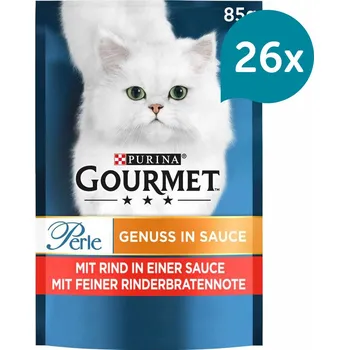 Gourmet Perle Genuss v omáčce s hovězím 26 × 85 g