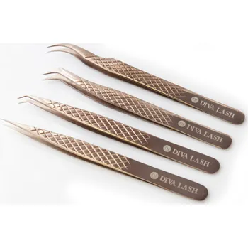 Péče o řasy a obočí Diva LASHES PINZETY DIAMOND DIVA MEGA VOLUME tvar: TYP C