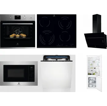 Set domácích spotřebičů ELECTROLUX KODGH70TX + ELECTROLUX EHF6343FOK + ELECTROLUX LFV316K + ELECTROLUX EMS4253TEX + ELECTROLUX EES48200L + ELECTROLUX ENT6TF18S