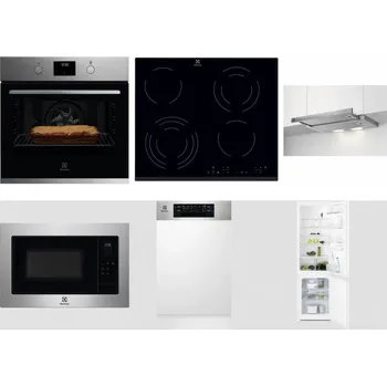 Set domácích spotřebičů ELECTROLUX KOFGH70TX + ELECTROLUX EHF6343FOK + ELECTROLUX LFP326S + ELECTROLUX EMS4253TEX + ELECTROLUX EEM43300IX + ELECTROLUX LNT3LF18S