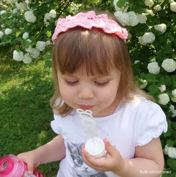 Čelenka Háčkovaná čelenka na obručce - růžová
