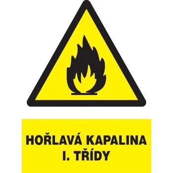 Značení Hořlavá kapalina I. třídy (plastová tabulka A4)