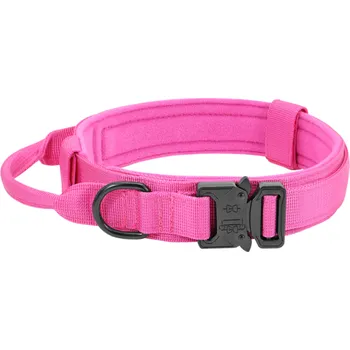 Obojek pro psa Pevný taktický nylonový obojek pro psa - růžový Velikost: M