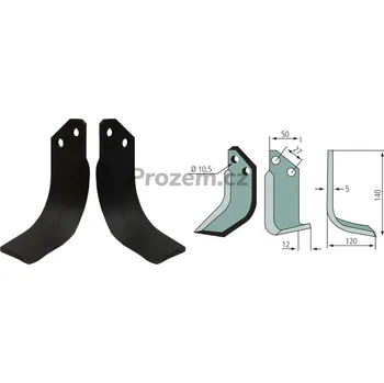 Pracovní nůž Frézovací nůž levý pro Muratori, 12015300, 27/10,5/140 mm