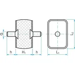 RUBENA silentblok hranol 60x90x38 M 12/28 (14.01)