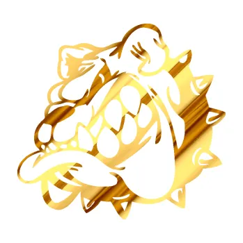 Polep vozidla SAMOLEPKA Pes 182 levá rozzuřený buldok (81 - chrom fólie zlatá zrcadlová) NA AUTO, NÁLEPKA, FÓLIE, POLEP, TUNING, VLASTNÍ TEXT, TISK, AUTOSAMOLEPKY.cz, POLEPY, OBRÁZEK, LOGO, SAMOLEPKY