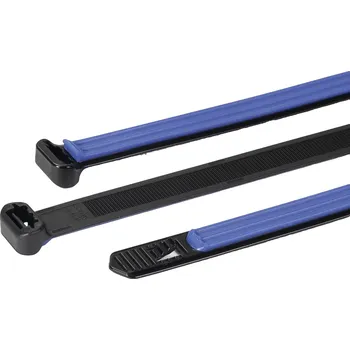 Organizace kabelů HellermannTyton 111-50001, SGT100S-PA66HIRHSUV/TPE-BK/BU, stahovací pásky, 12.7 mm, černá/modrá, 1 ks