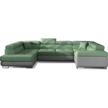 Sedací souprava Sedací souprava JARED U zelená / šedá ekokůže