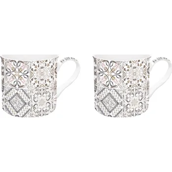 Stolování Easy Life, Itálie Easy Life - Porcelánové hrnky Casa Decor Grey v dárkové krabičce - 300 ml Barva: jako na obrázku