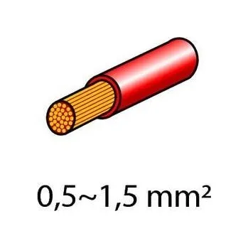Elektroinstalace pro motocykl Konektory na motorku – ploché, samec, červené 6,3 x 0,8 mm