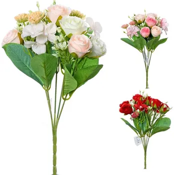 umělá květina Květinový svazek, RŮŽE, 29cm, mix barev, 1 svazek