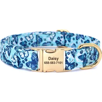 Obojek pro psa Summer Nylonový psí obojek se jménem Barva: Modrá, Velikost: S