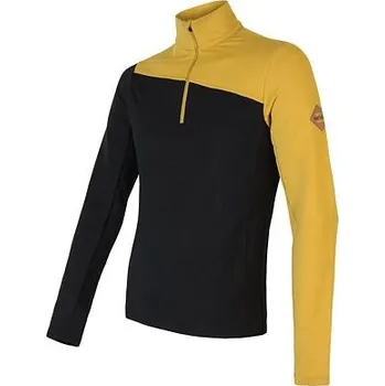 SENSOR MERINO EXTREME pánské triko dl.rukáv zip mustard/černá