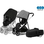 Thule Shine Gery Melange on Aluminum 2023 + korba + ochrana proti slunci/dešti Thule