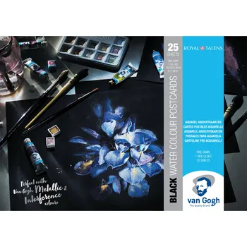 Akvarelové pohlednice Van Gogh černé 10,5 x 15 cm, 25 ks