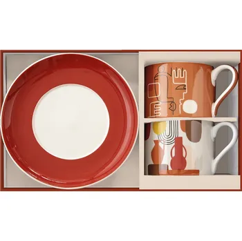 Easy Life, Itálie Easy Life - Porcelánové šálky a podšálky Terracotta v dárkové krabičce 2 ks - 240 ml Barva: jako na obrázku