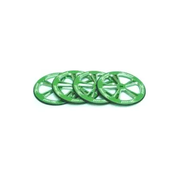 RC vybavení Hliníkové set-up kolečka 1:10 On-Road, zelené, 4 ks