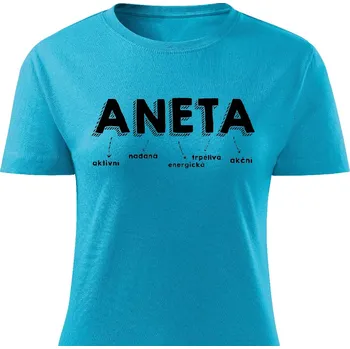 Dámské tričko Dámské tričko Aneta Barva: Tyrkysová, Velikost: XL