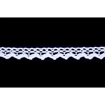 Krajka Krajka bavlněná 75602 paličkovaná šíře 14mm bílá (30m/bal.)