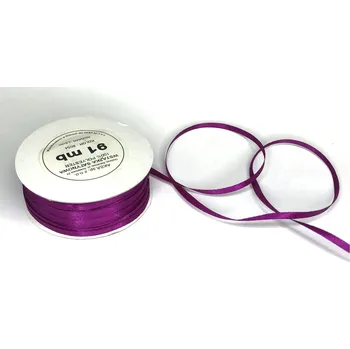 Stuha Stuha saténová jednolící, WS8054, šíře 3 mm / balení 91 m