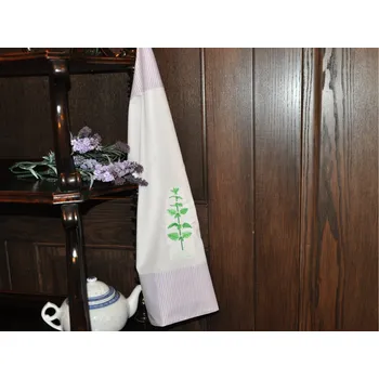 Utěrka HEDVA ČESKÝ BROKÁT Utěrka Ospen 40x60 výšivka MEDUŇKA