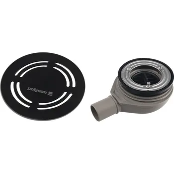 sprchový žlab POLYSAN FLEXIA vaničkový sifon, průměr 90mm, DN40, kruhová krytka černá