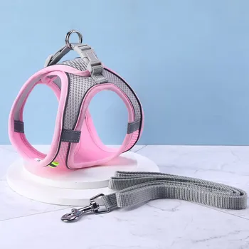 Postroj pro psa PET ARTIST Reflexní postroje s vodítkem pro psa Barva: Růžová, Velikost: M