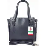 Kožená kufříková kabelka Vera Pelle V884N šedá