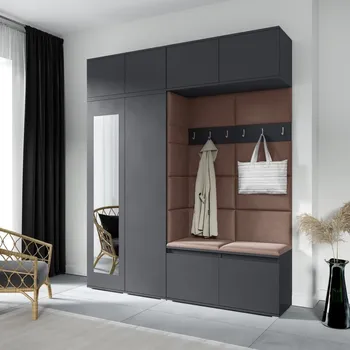 Předsíňová stěna Předsíňová stěna Emi 16 - grafit Barva panelů: Hnědá - Trinity 07